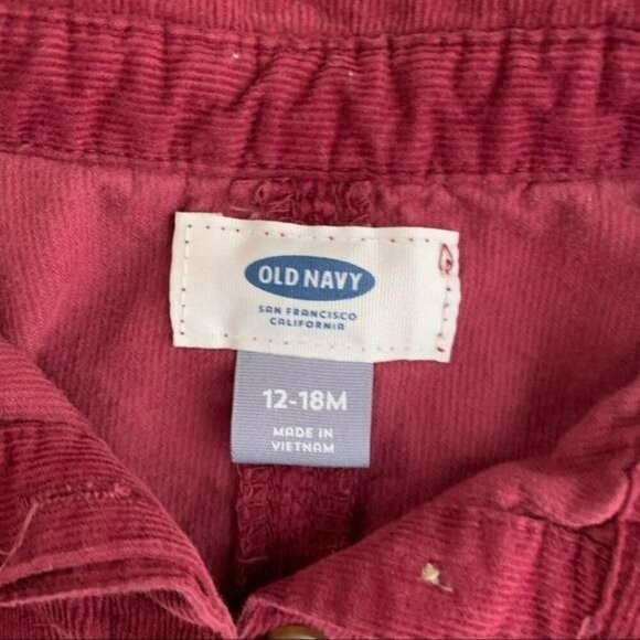 Old navy baby girls corduroy burgundy peplum top - 12-18M - Picture 2 of 7